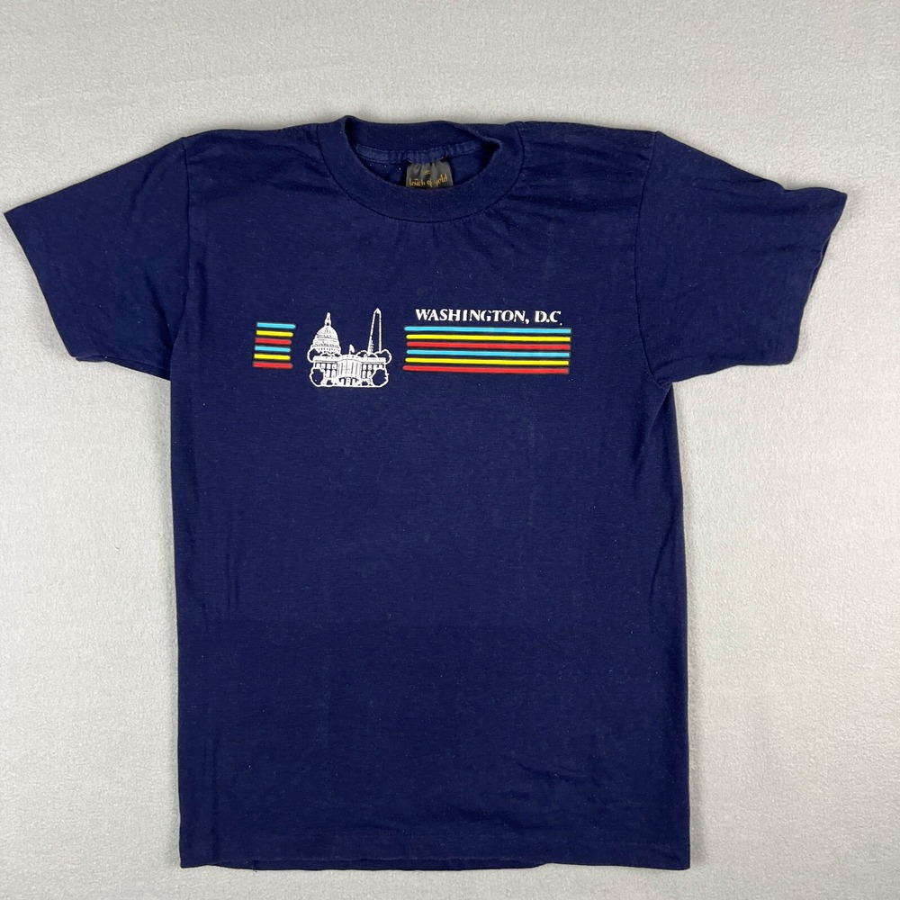 VTG Washington DC T‎ Shirt Fits XS Vacation 1980s Capitol White House Government